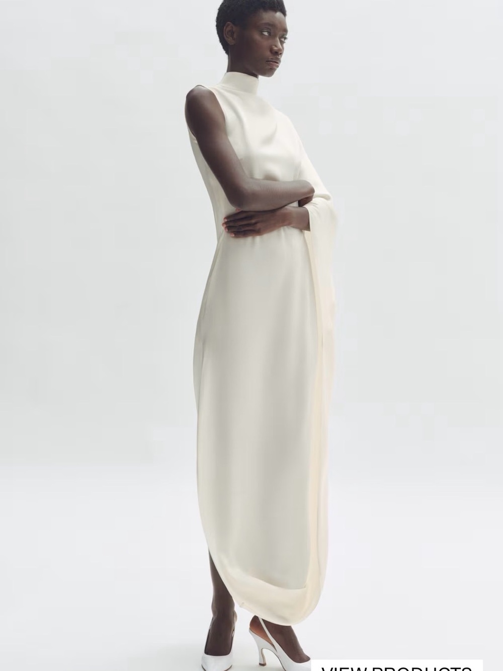 Stella McCartney x H&M One-Shoulder Cream Evening Gown - Picture 2 of 3